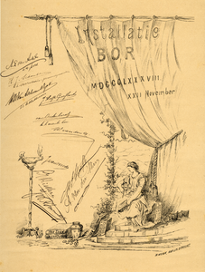 32834 Presentielijst van het Utrechtse studentengezelschap BOR met de handtekeningen van de bestuursleden en van de ...